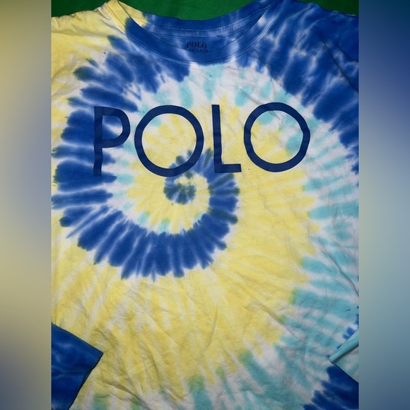 Polo by Ralph Lauren Kids Tie-Dye Shirt - Blue and Yellow size 16 - Picture 4 of 7